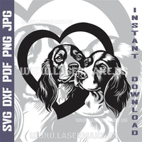 Thumbnail for Brittany Spaniels Love Laser and Cricut SVG Vector Files