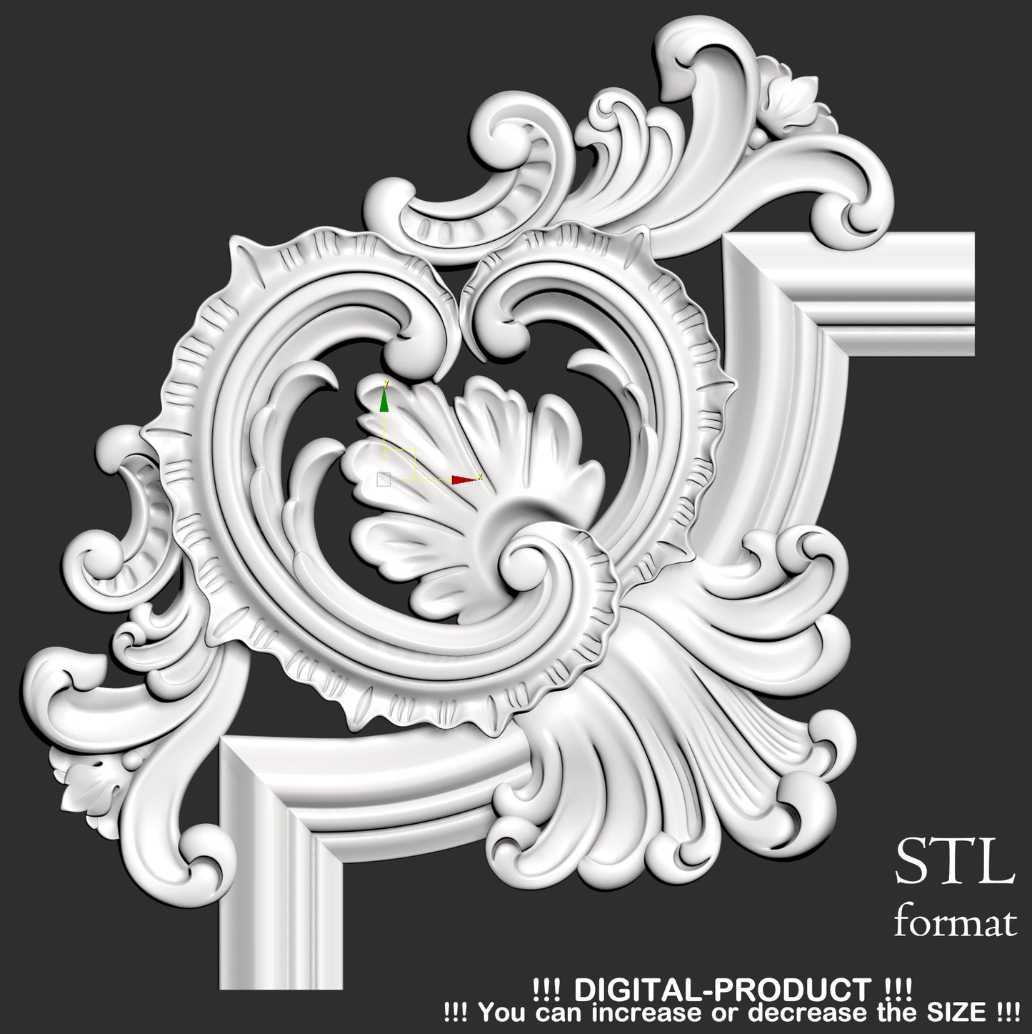 Elegante decoración de esquina para muebles, paneles de pared y decoración de yeso