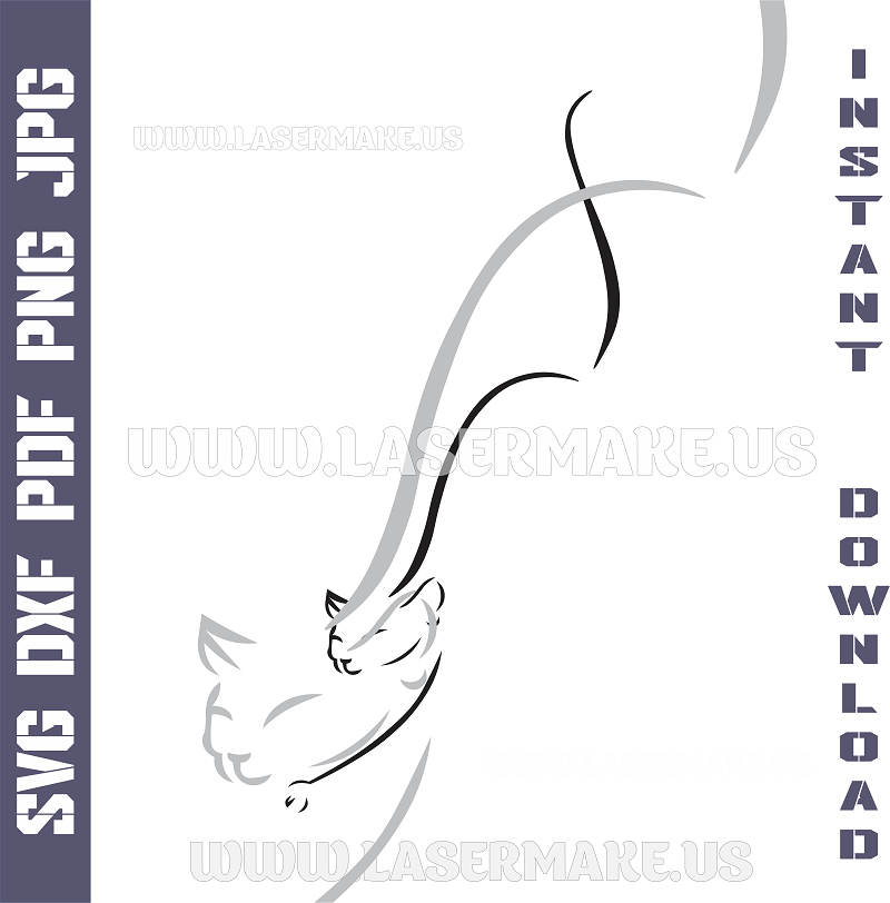 Cat Laser and Cricut SVG Vector Files