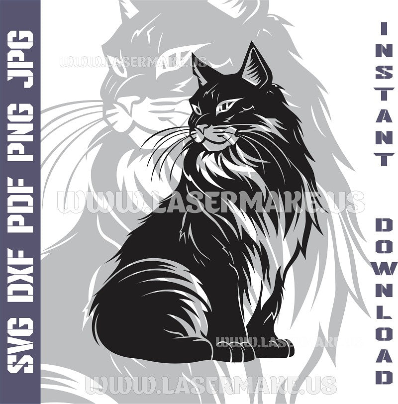 Cat Laser and Cricut SVG Vector Files