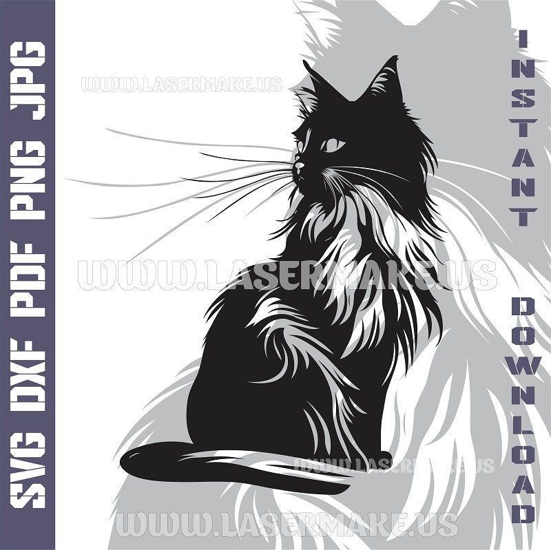 Cat Laser and Cricut SVG Vector Files