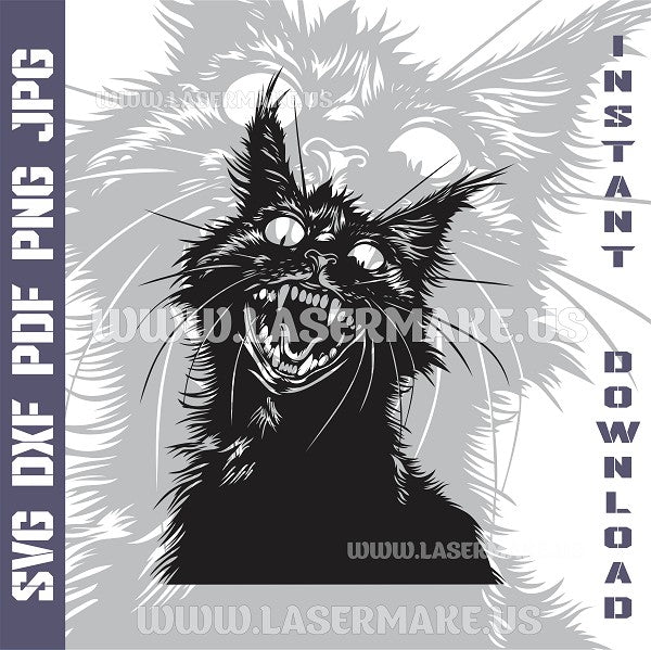 Crazy Cat Laser and Cricut SVG Vector Files