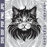 Thumbnail for Cat Laser and Cricut SVG Vector Files