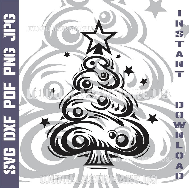 Christmas Tree Laser and Cricut SVG Vector Files