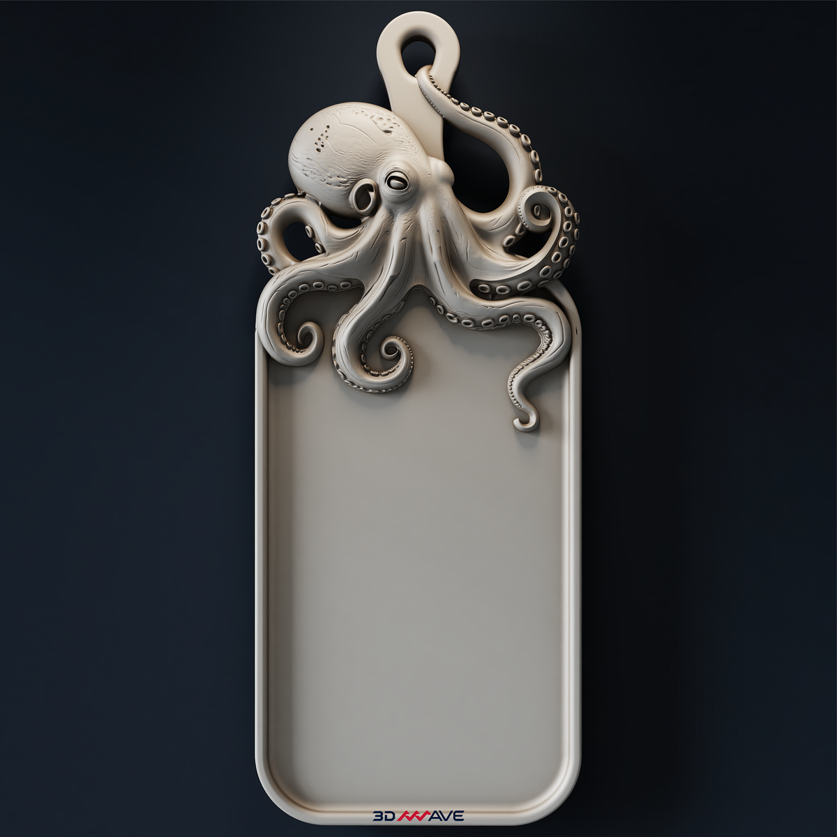 Octopus STL File | Ocean CNC Serving Tray | Router Relief Carving Model