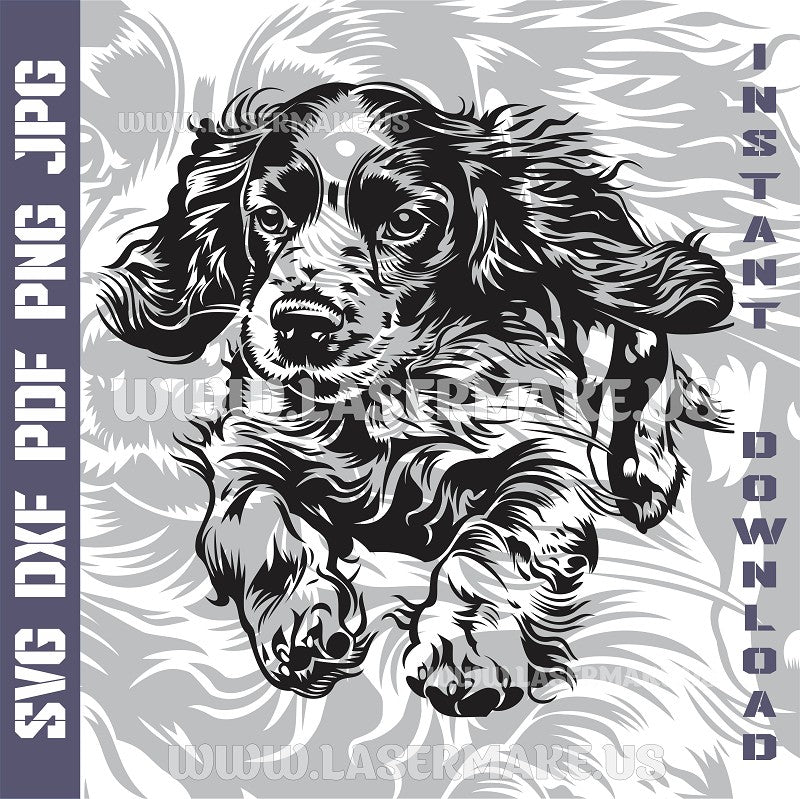 Cocker Spaniel Laser and Cricut SVG Vector Files