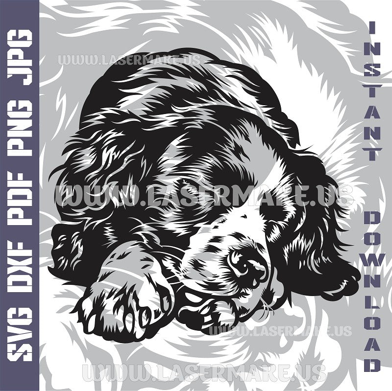 Cocker Spaniel Laser and Cricut SVG Vector Files