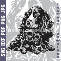 Thumbnail for Cocker Spaniels Laser and Cricut SVG Vector Files