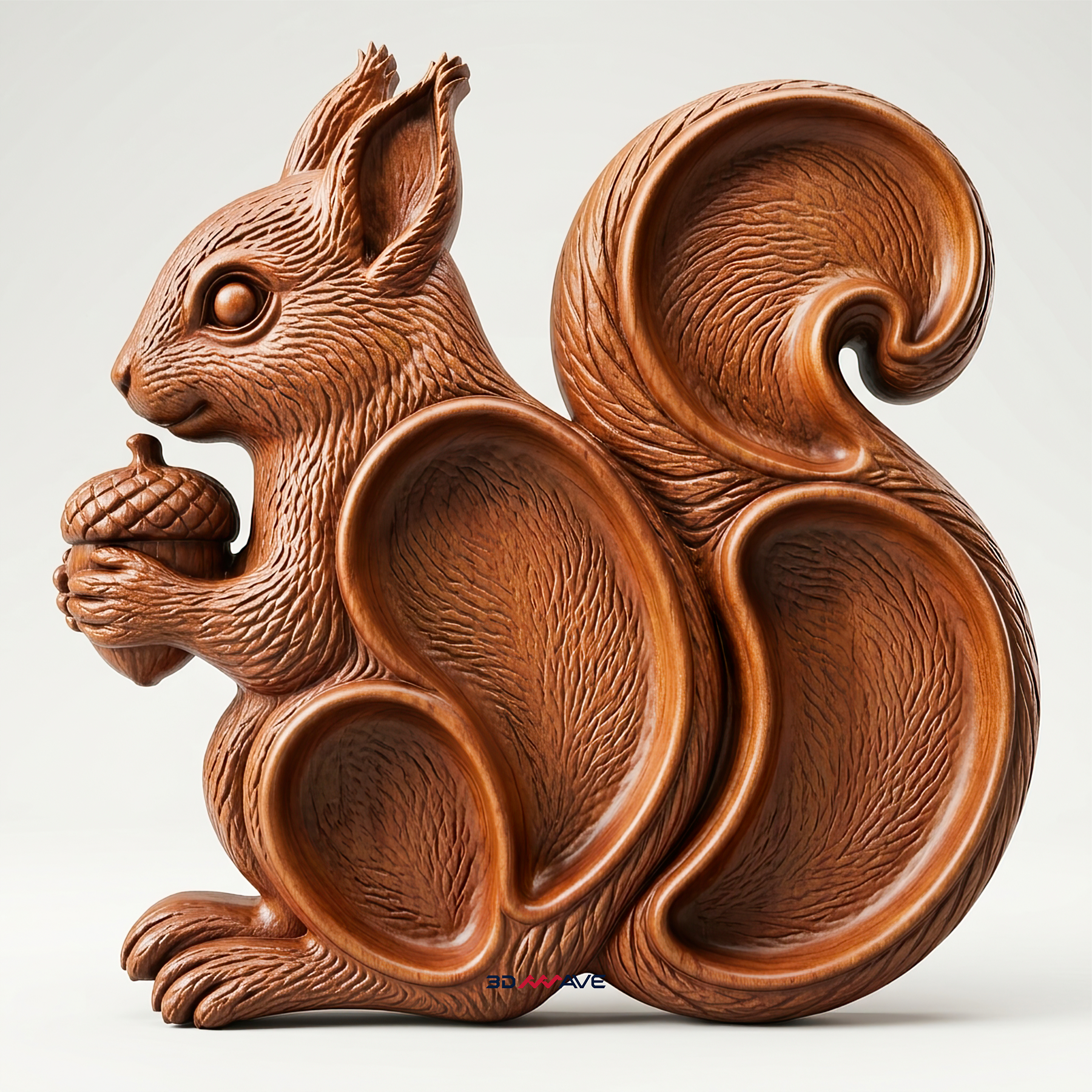 Squirrel Tray STL file for CNC router wood carving