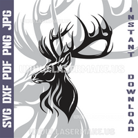 Thumbnail for DEER Laser and Cricut SVG Vector Files