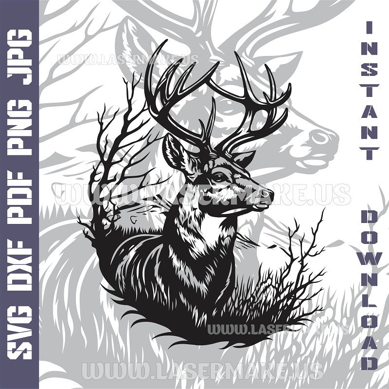 DEER Laser and Cricut SVG Vector Files