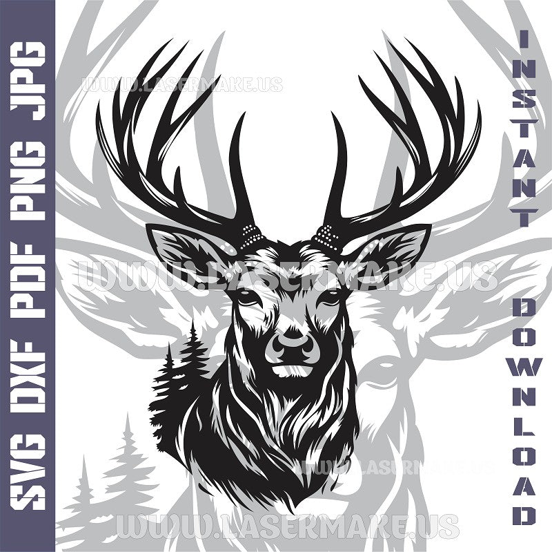 DEER Laser and Cricut SVG Vector Files