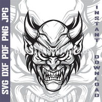 Thumbnail for Devil Mask Laser and Cricut SVG Vector Files