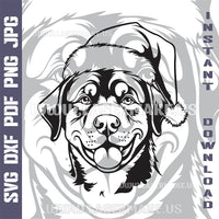 Thumbnail for Rottweiler Santa Dog Laser and Cricut SVG Vector Files