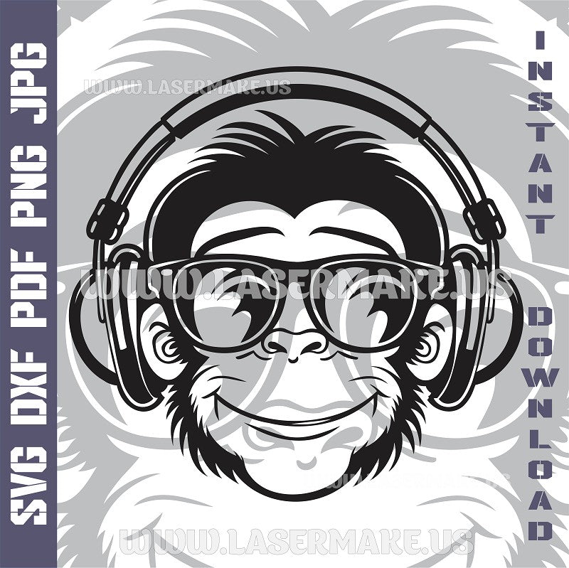 Monkey Laser and Cricut SVG Vector Files