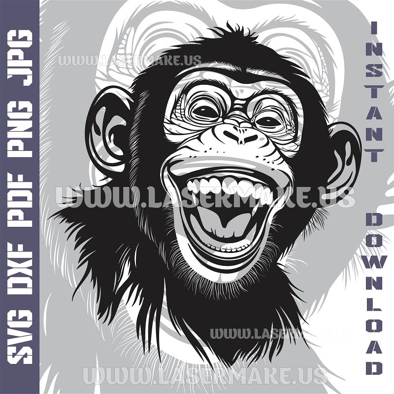 Monkey Laser and Cricut SVG Vector Files