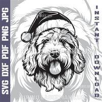 Thumbnail for Goldendoodle Santa Dog Laser and Cricut SVG Vector Files
