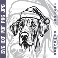 Thumbnail for Great Dane Santa Dog Laser and Cricut SVG Vector Files