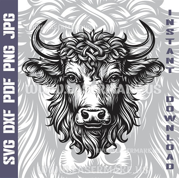 HIGHLAND COW Laser and Cricut SVG Vector Files