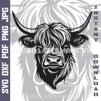 Thumbnail for HIGHLAND COW Laser and Cricut SVG Vector Files