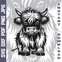 Thumbnail for HIGHLAND COW Laser and Cricut SVG Vector Files