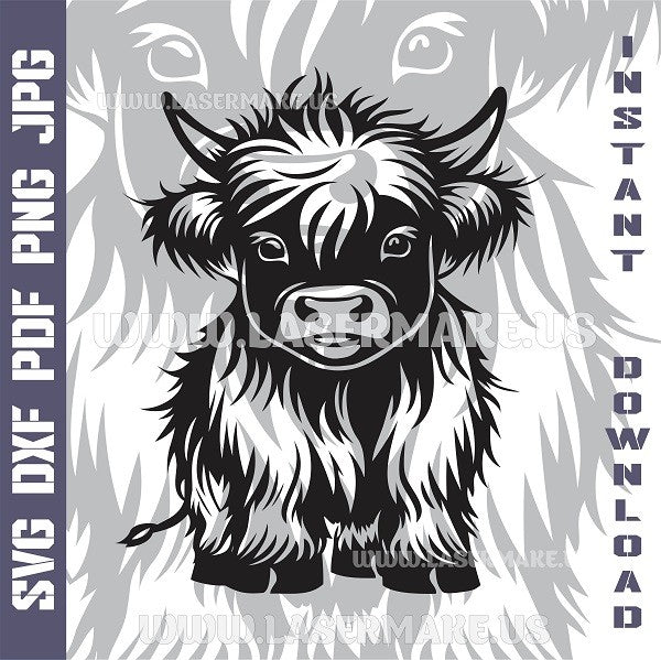 HIGHLAND COW Laser and Cricut SVG Vector Files