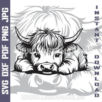 Thumbnail for HIGHLAND COW Laser and Cricut SVG Vector Files