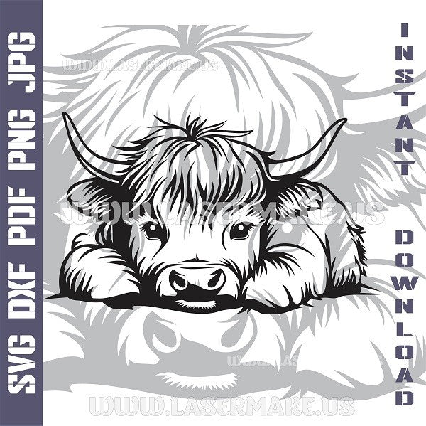 HIGHLAND COW Laser and Cricut SVG Vector Files
