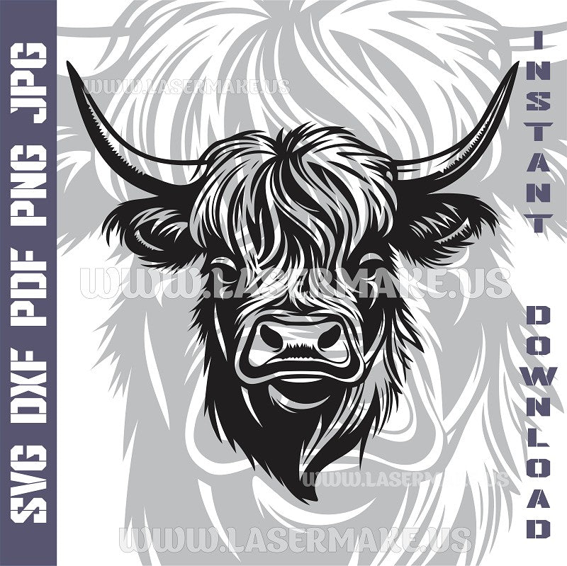 HIGHLAND COW Laser and Cricut SVG Vector Files