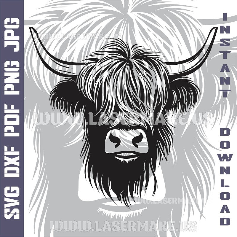 HIGHLAND COW Laser and Cricut SVG Vector Files