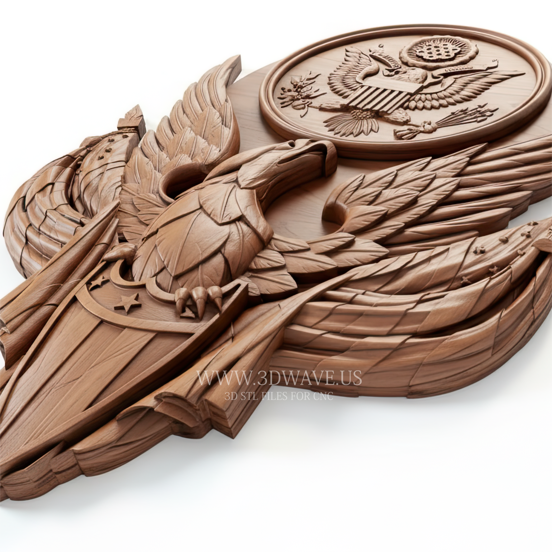 Great Seal of the United States - 3D Model for CNC | Official Seal STL - 3DWave.us