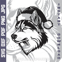 Thumbnail for Husky Santa Dog Laser and Cricut SVG Vector Files
