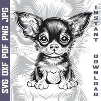 Thumbnail for Chihuahua Puppy Laser and Cricut SVG Vector Files