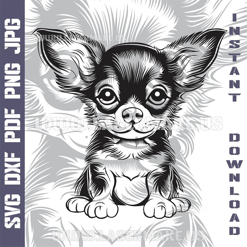 Chihuahua Puppy Laser and Cricut SVG Vector Files