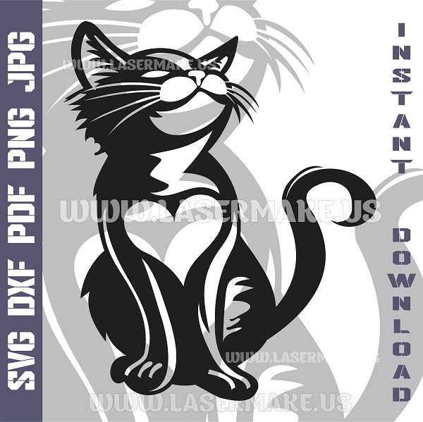 Love Cat Laser and Cricut SVG Vector Files