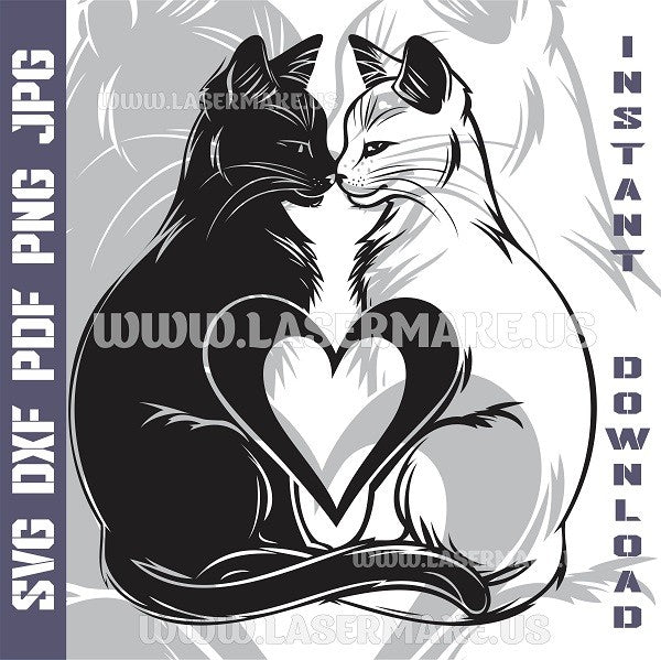Love Cats Laser and Cricut SVG Vector Files