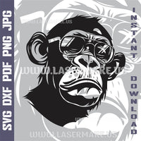 Thumbnail for Monkey Laser and Cricut SVG Vector Files