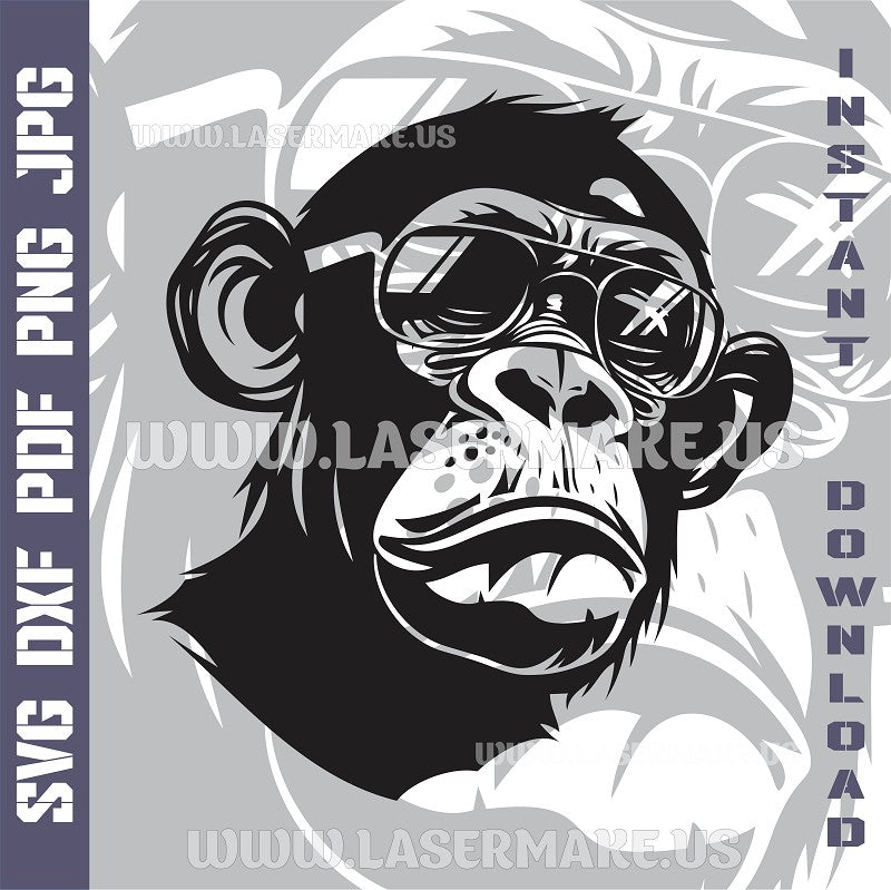 Monkey Laser and Cricut SVG Vector Files