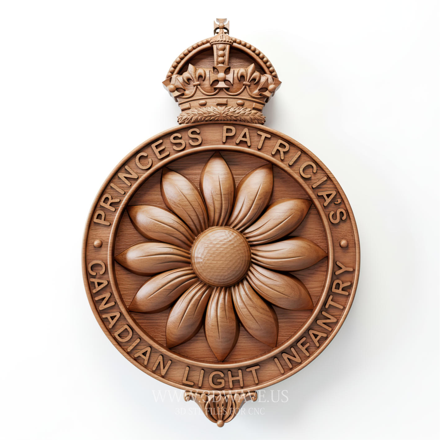 PPCLI Badge - 3D Model for CNC | Princess Patricia's Canadian Light Infantry Sign STL File - 3DWave.us
