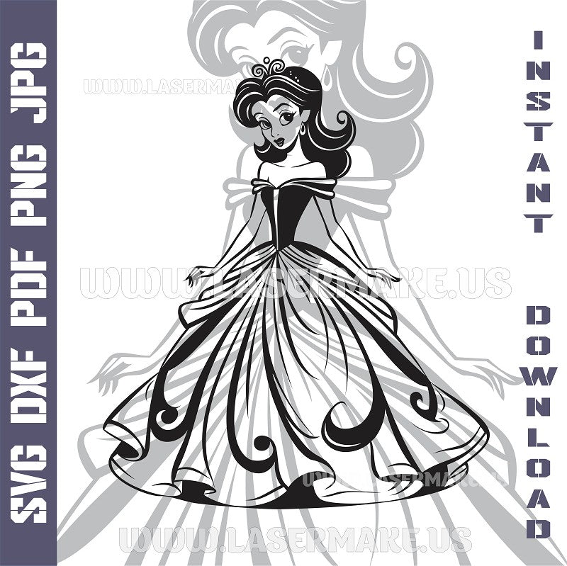 Princess Laser and Cricut SVG Vector Files