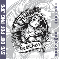 Thumbnail for Princess Laser and Cricut SVG Vector Files