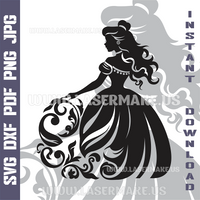 Thumbnail for Princess Laser and Cricut SVG Vector Files