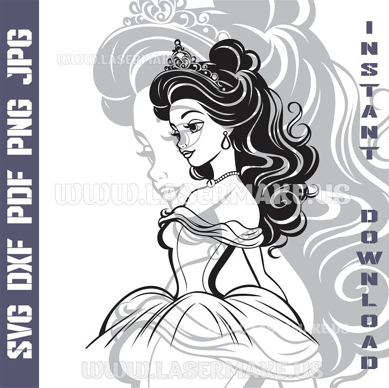 Princess Laser and Cricut SVG Vector Files
