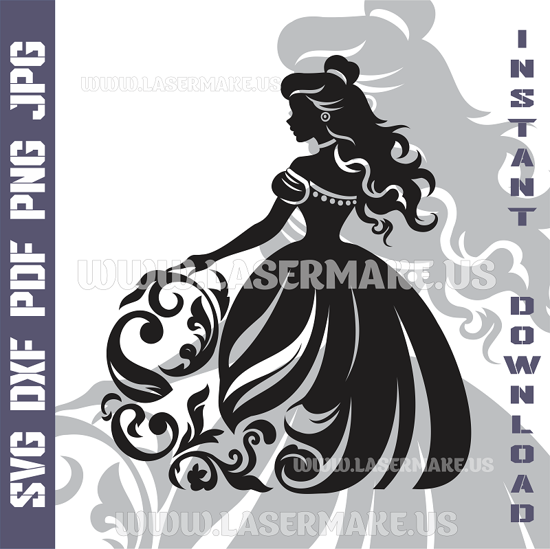 Princess Laser and Cricut SVG Vector Files