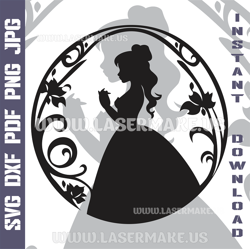 Princess Laser and Cricut SVG Vector Files