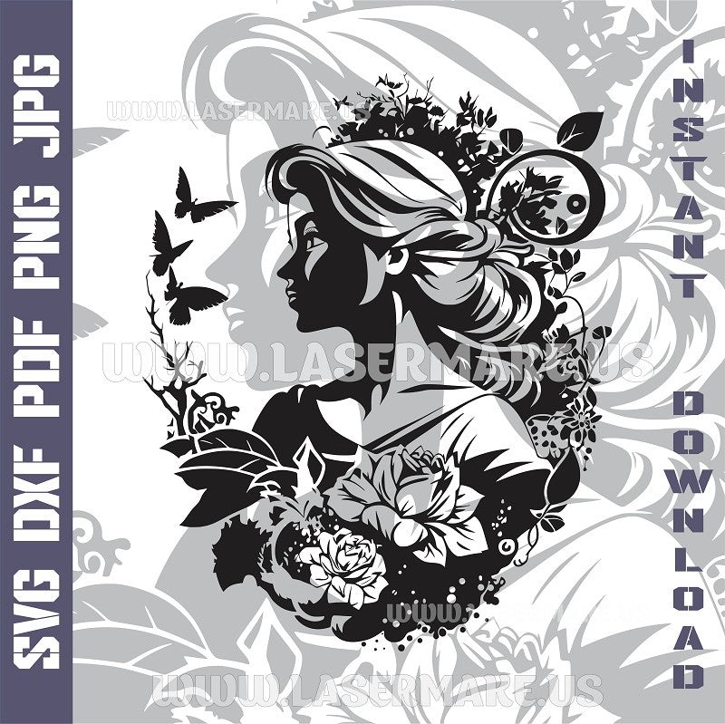 Princess Laser and Cricut SVG Vector Files