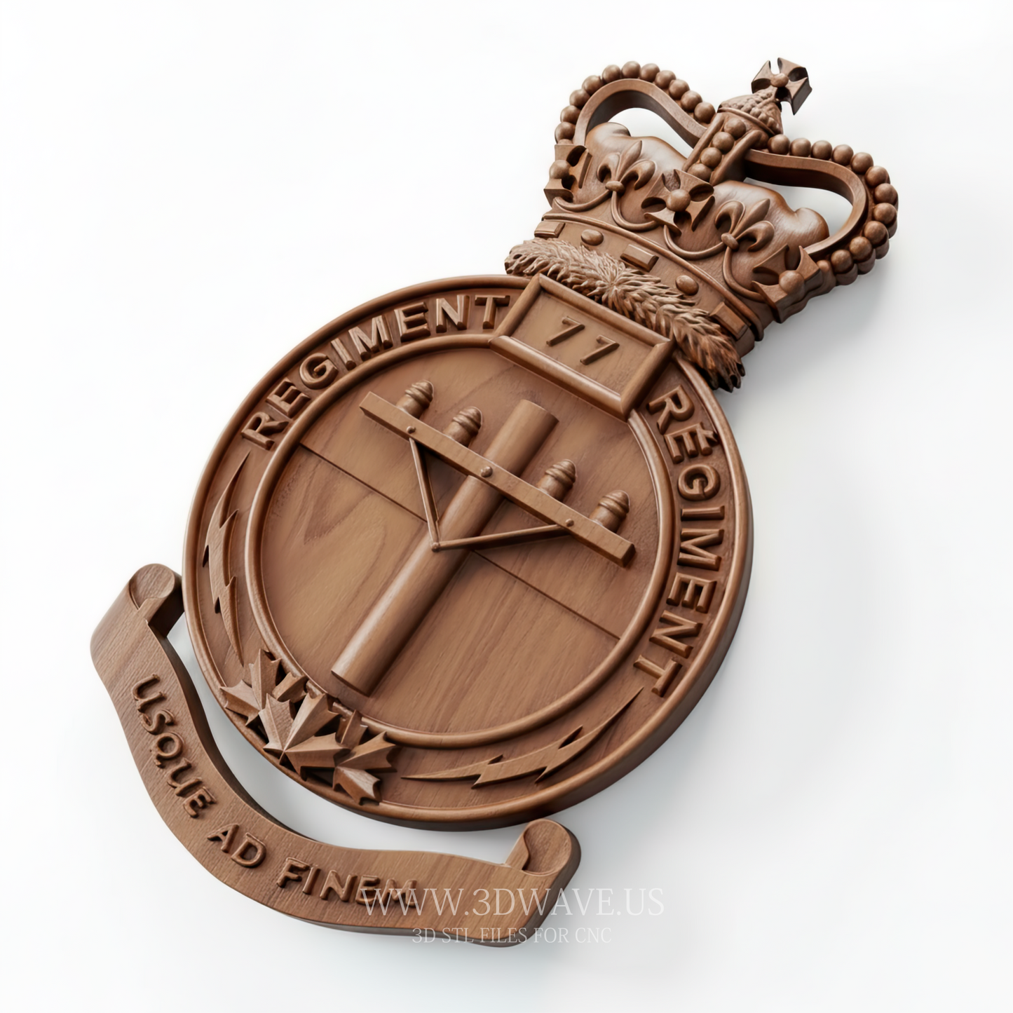 77th Regiment Badge - 3D Model for CNC | Royal Canadian Regiment Emblem STL File - 3DWave.us