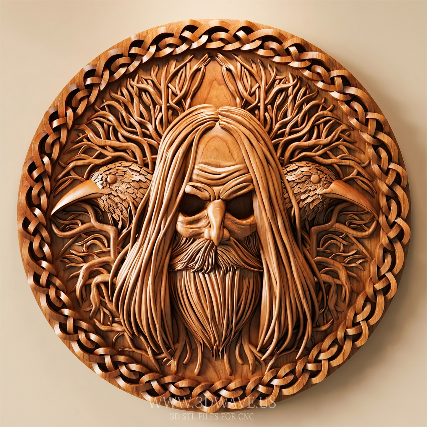 Odin STL File | Viking Relief 3D Model | Norse CNC Router Digital Download