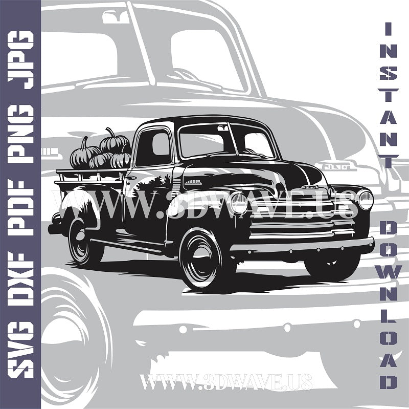 PUMPKIN CAR Laser and Cricut SVG Vector Files