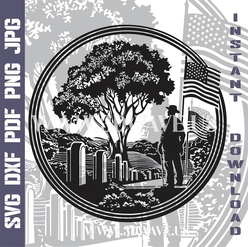 AMERICAN VETERAN Laser and Cricut SVG Vector Files